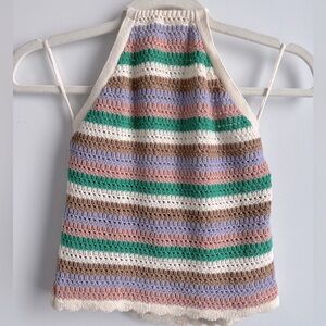 NWT STR Collection Beautiful Crochet Halter Top Sz M
